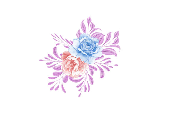 Digital Clipart Floral Watercolor 12 Illustrations