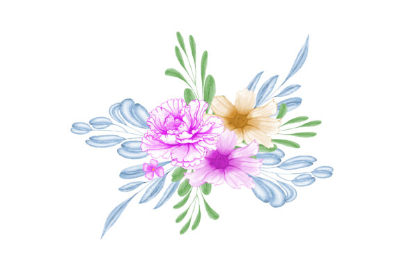 Digital Clipart Floral Watercolor 18 Illustrations