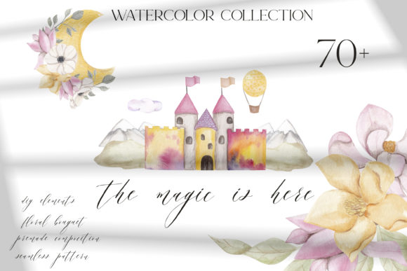 Fairytale Watercolor Clipart Png, Castle