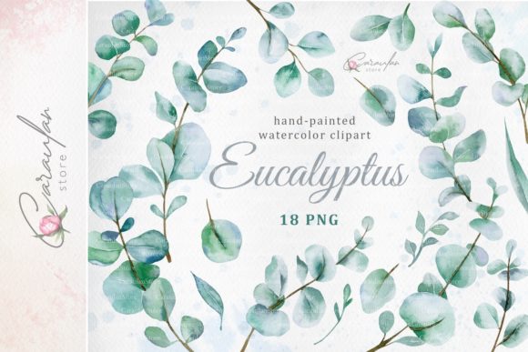 Review: Watercolor Eucalyptus, Greenery Clipart for Stitchers