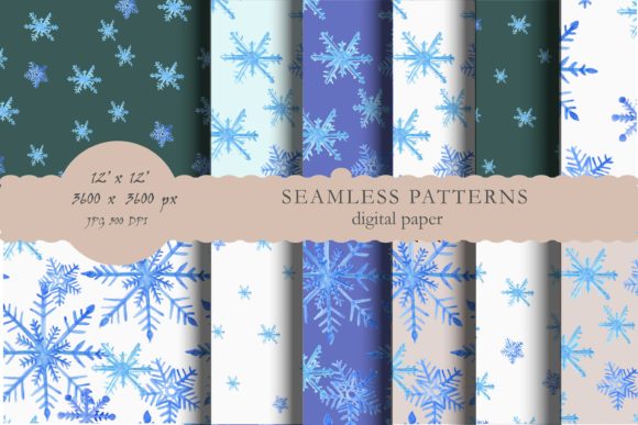 Seamless Pattern: Watercolor Paper Illustrations