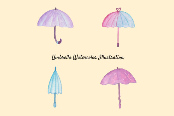 Umbrella Watercolor Illustration