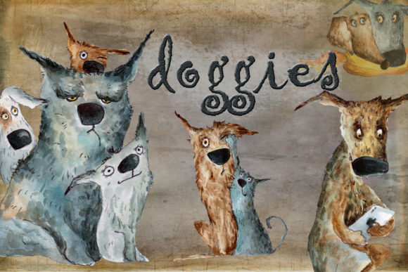 Watercolor Drawings of Dogs Png and Illustrations