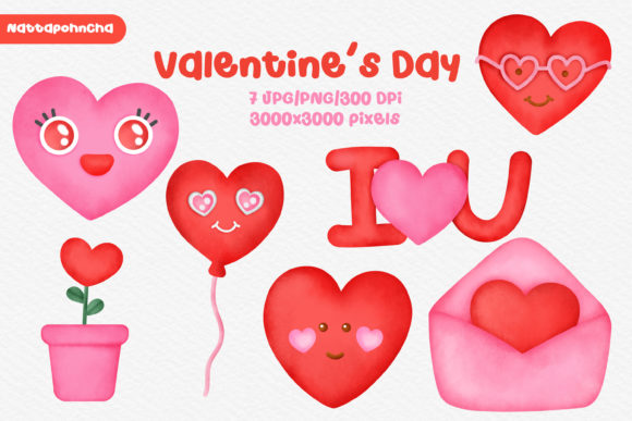 Watercolor Heart Valentine s Day Clipart