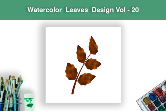 Watercolor Leaves Design Vol - 20 Illustrations