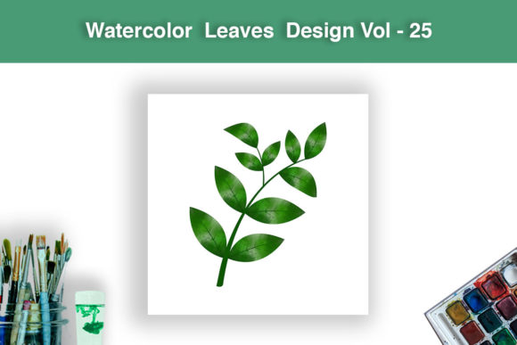 Watercolor Leaves Design Vol - 25 Illustrations