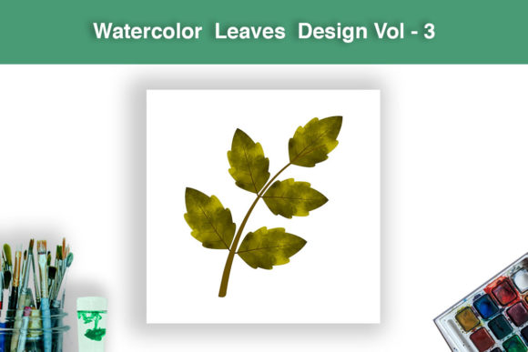 Watercolor Leaves Design Vol - 3