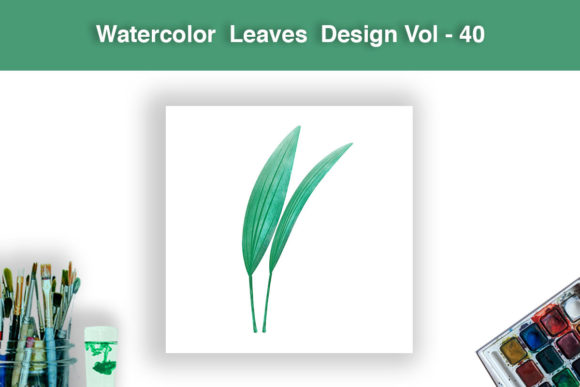 Watercolor Leaves Design Vol - 40 Illustrations