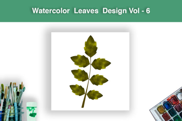 Watercolor Leaves Design Vol - 6 Illustrations