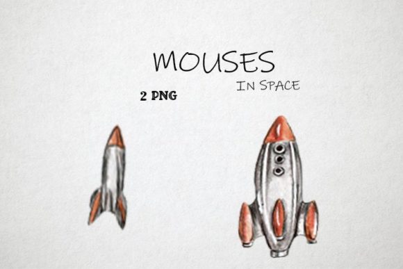 Watercolor Mouses in Space