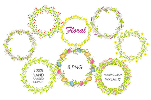 Watercolor Spring Floral Ornaments Illustrations