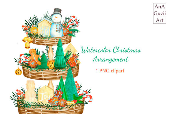 Watercolor Winter Decor Clipart and Illustrations