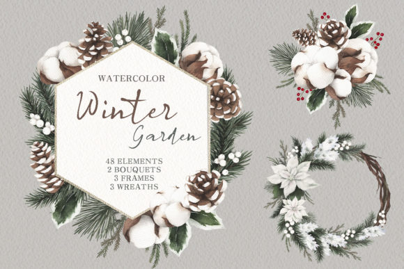 Watercolor Winter Floral Clipart: A Designer's Review